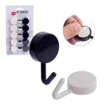 Ganchos C/10 Peças Suporte Parede Plástico Clink Cor Branco Ganchos C/10 Peças Suporte Parede Plástico Clink Cor Branco