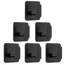 Ganchos de almacenamiento Aikzik paquete de 6 adhesivos impermeables negros