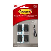 Ganchos de Almacenamiento Command Pequeños Acabado Mate Negro Paquete de 4