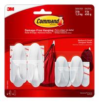 Ganchos de armazenamento Command Designer Variety Pack: branco, 2, pequeno, 2, médio Ganchos de armazenamento Command Designer Variety Pack: branco, 2, pequeno, 2, médio