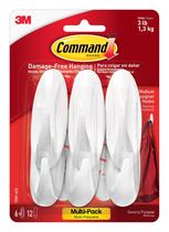 Ganchos de armazenamento Command Medium Designer 6 ganchos 12 tiras 1,3 kg