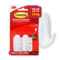 Ganchos de armazenamento Command Small White, livres de danos em ambientes internos