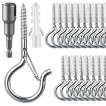 Ganchos de armazenamento FSAH 24 PCS Parafuso Q-Hooks com fivela