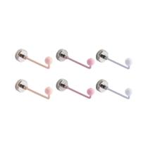 Ganchos De Armazenamento Magnéticos Em Silicone Colorido Em Forma De L 3/6 Peças Decoração