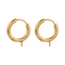 Ganchos De Brinco Banhados a Ouro 10pcs Fios De Aço Inoxidável Em Forma De Laço Redondo Para DIY