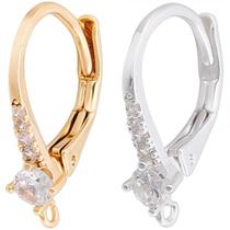 Ganchos de brinco Beebeecraft banhados a ouro 18K e prata esterlina Ganchos de brinco Beebeecraft banhados a ouro 18K e prata esterlina