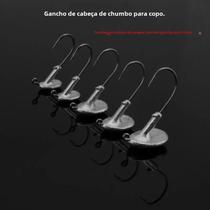 Ganchos de Chumbo para Pesca - 10 Peças com Copo e Salto Inferior