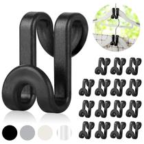 Ganchos de conector de cabide de roupas Mlici 70 unidades de plástico preto