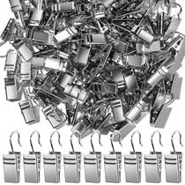 Ganchos de cortina Teenitor 100 peças de aço inoxidável prateado