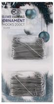 Ganchos de enfeite de Natal Elevate Essentials Silver 2,5 cm 200 quilates