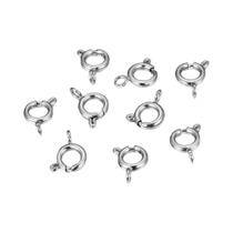 Ganchos De Fecho Redondo Em Aço Inoxidável 10pcs Conectores Para Pulseira E Colar Acessórios Para