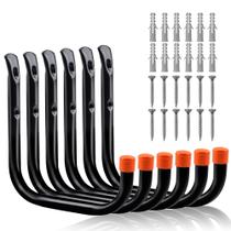 Ganchos de garagem HORUSDY, pacote com 6, utilitário, parede pesada de 20 cm Ganchos de garagem HORUSDY, pacote com 6, utilitário, parede pesada de 20 cm
