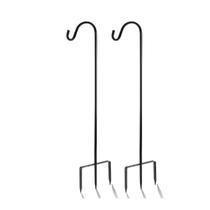 Ganchos de jardim tipo pastor EXCMARK ajustáveis 79 cm pretos, kit com 2