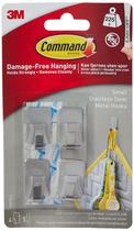 Ganchos de metal Command Small Stainless Steel, tamanho único