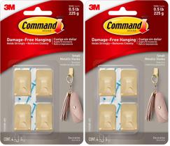 Ganchos de parede Command Small Metallic 16 ganchos com 20 tiras