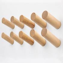 Ganchos de parede de madeira Evory Rustic Wooden Coat Hooks, pacote com 10