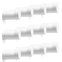 Ganchos de parede de madeira, pacote com 12 unidades, brancos, feitos à mão, pesados