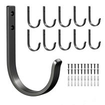 Ganchos de Parede Josmimic Kit com 10 Unidades Metal 10 kg para Parafusar Preto Ganchos de Parede Josmimic Kit com 10 Unidades Metal 10 kg para Parafusar Preto