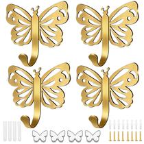 Ganchos de Parede Majewel Borboleta Alta Resistência Dourado 20 lb