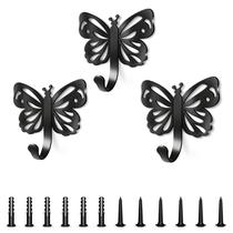 Ganchos de Parede Midukit com Design de Borboleta 20 lb Metal Kit com 3 Ganchos de Parede Midukit com Design de Borboleta 20 lb Metal Kit com 3