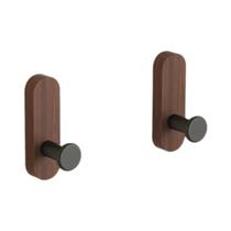 Ganchos De Parede Multiuso De Madeira Nórdica Em Noz, Sem Perfuração, Adesivo Forte Para Armário E