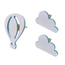 Ganchos de Parede Nuvem e Balão Infantil - ul (3 Unidades)