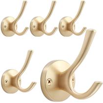 Ganchos de parede TOFIIGREM Gold, pacote com 5, casaco, gancho pesado