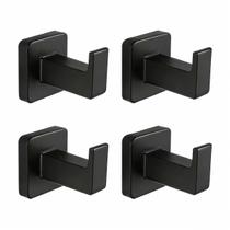 Ganchos de Parede VerveoGemdy Preto Fosco Quadrado 4 Peças
