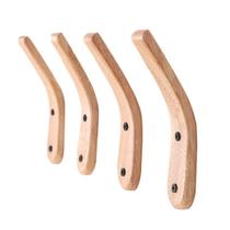 Ganchos de Parede Wokex em Madeira de Carvalho - Kit com 4 Peças para Chapéus