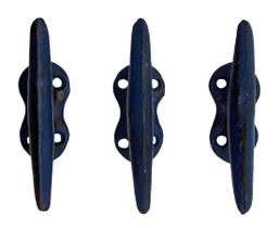 Ganchos de parede Wowser Chuteira de barco em ferro fundido azul náutico de 3,5 cm Ganchos de parede Wowser Chuteira de barco em ferro fundido azul náutico de 3,5 cm