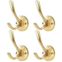 Ganchos de parede ZUONAI Gold, pacote com 4 unidades duplas de metal pesado