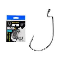 Ganchos de Pesca BKK Offset - 10 Peças com Aço de Alto Carbono - Ponta Farpada