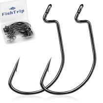 Ganchos de pesca FishTrip EWG Offset Worm Hook Texas Rig 4/0