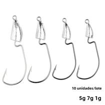 Ganchos De Pesca Leves, 10 Peças, 5g, 7g, 10g, Minhoca, Isca Macia, Isca Artificial, Equipamento De