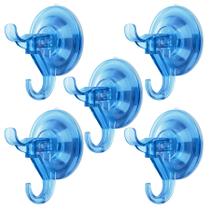 Ganchos de sucção Antimbee Transparent Blue, pacote com 5, até 5 kg