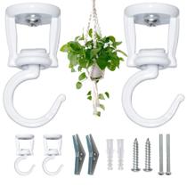 Ganchos de teto ONIKK para pendurar plantas brancas (2 peças) 15 kg