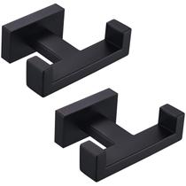 Ganchos de toalha Angle Simple Stainless Steel Matte Black, pacote com 2
