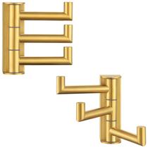 Ganchos de toalha, ângulo, simples, giratório, 3 braços, dobráveis, SUS304, dourado