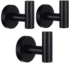 Ganchos de toalha de parede Belerry Matte Black 304 em aço inoxidável 3P