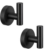Ganchos de toalha e roupão Pynsseu Industrial Matte Black, pacote com 2