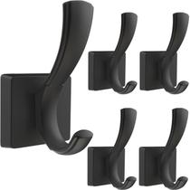 Ganchos de toalha TOFIIGREM Black Coat Hook Bathroom, pacote com 5