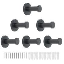 Ganchos de toalha Vanloory Round Coat Hook em aço inoxidável, pacote com 6