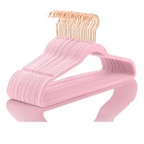 Ganchos de veludo MIZGI Premium Pack 50 rosa claro com ouro rosa