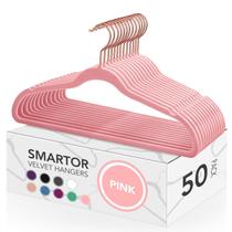 Ganchos de veludo Smartor Pink, pacote com 50, gancho antiderrapante em ouro rosa Ganchos de veludo Smartor Pink, pacote com 50, gancho antiderrapante em ouro rosa