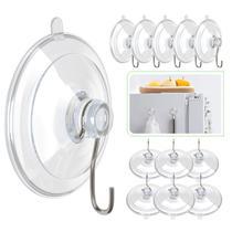 Ganchos de ventosa HangerSpace, PVC transparente de 4,5 cm com metal, pacote com 12 Ganchos de ventosa HangerSpace, PVC transparente de 4,5 cm com metal, pacote com 12