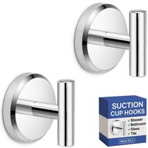 Ganchos de ventosa HOME SO T Shape (pacote com 2 ou 4) cromados Ganchos de ventosa HOME SO T Shape (pacote com 2 ou 4) cromados