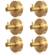 Ganchos de ventosa Shimeyao, pacote com 6, aço inoxidável dourado