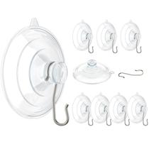Ganchos de ventosa VIS'V Large Clear com gancho de metal 6,35 cm, 10 unidades Ganchos de ventosa VIS'V Large Clear com gancho de metal 6,35 cm, 10 unidades