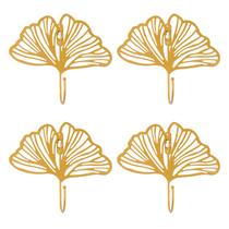 Ganchos decorativos de ferro MOROBOR Ginkgo Leaf Shape Gold 4 unidades