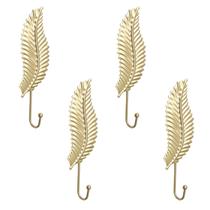 Ganchos decorativos MOROBOR Leaves Iron Gold 4 peças Heavy Duty